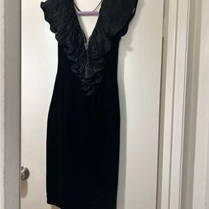 Vintage black velvet cocktail dress size 2